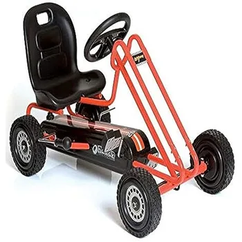 פדלים Go Kart | מכונית הפדלים | רכיבה על צעצועים לנערים ונערות עם ארגונומי מושב מתכוונן & שארפ טיפול - כתום, גדולים
